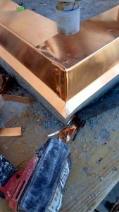Copper flashing installation