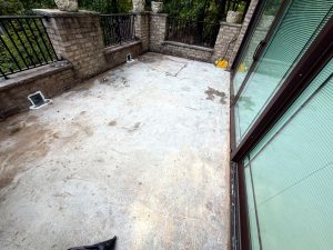 Terrace prepped for waterproofing