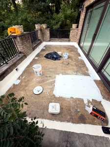 Waterproof coating in progress